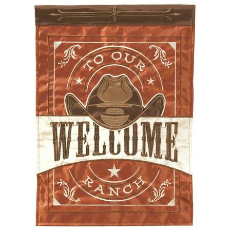 RECINTO 13 x 18 in. Welcome to Our Ranch Polyester Printed Garden Flag RE3467328